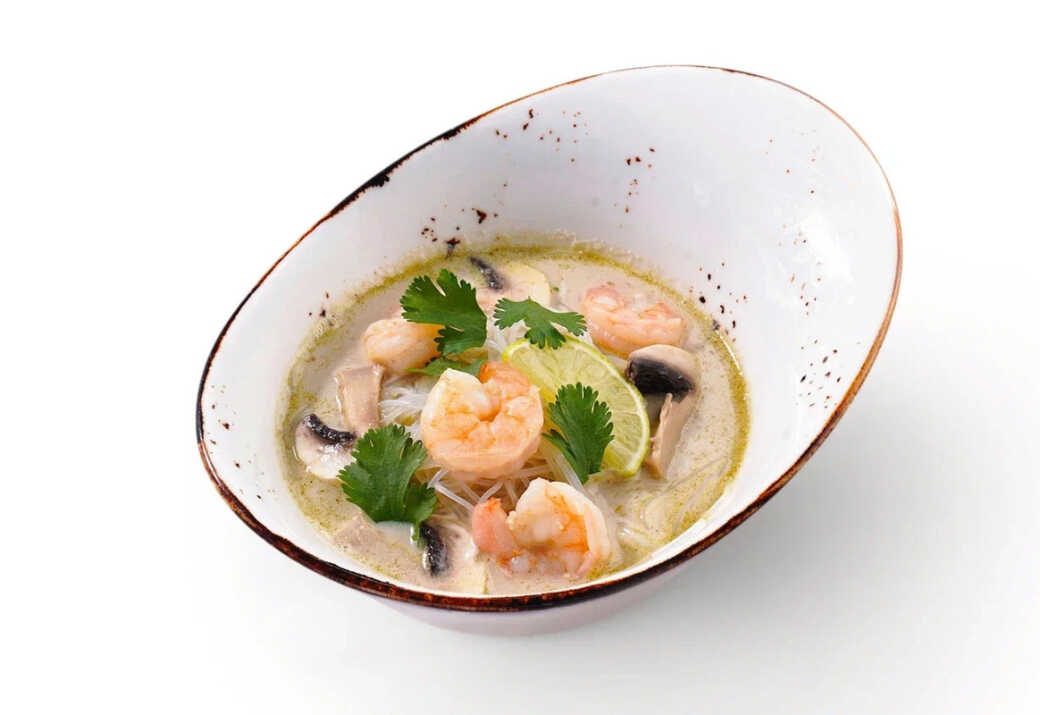 Зелёный карри с креветкой
