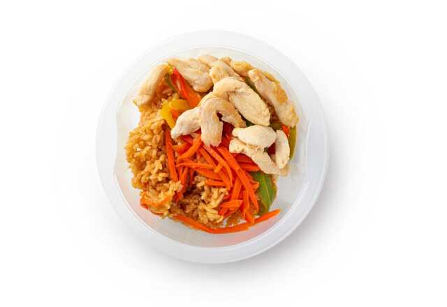 Рис с курицей и овощами охлажденный